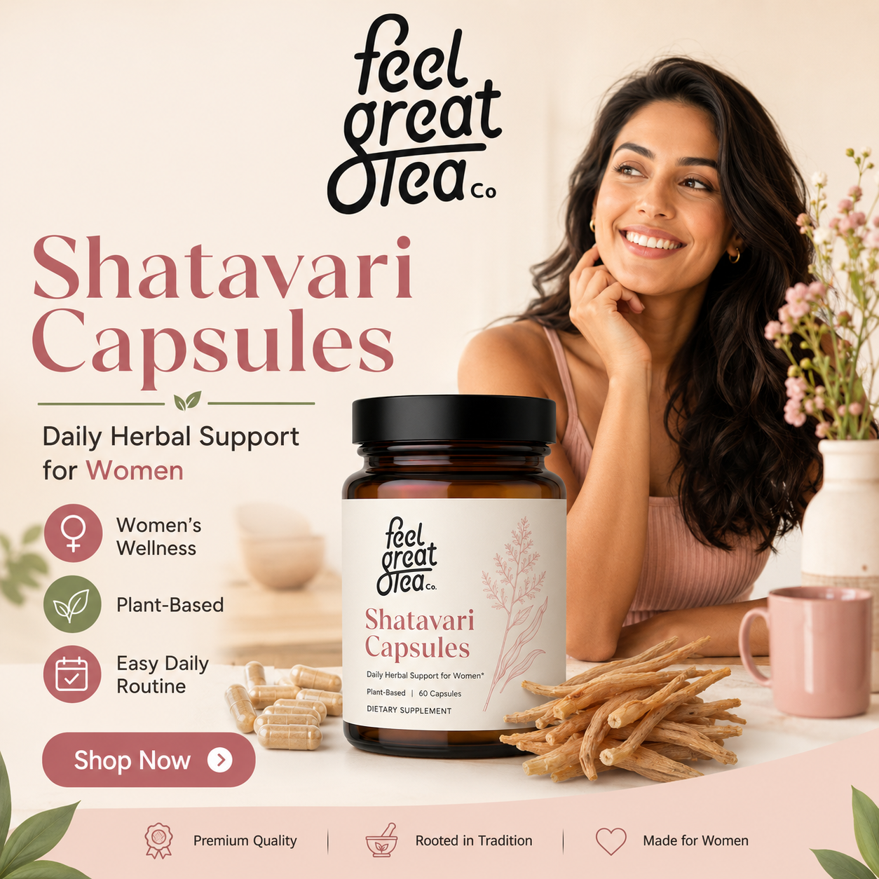 Feel Great Tea Co. Shatavari Capsules